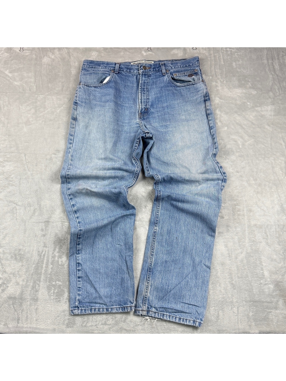 Vintage Harley Davidson 38x32 Jeans Light Wash Relaxed Straight Denim Y2K Biker